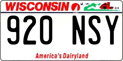 WI license plate 920NSY
