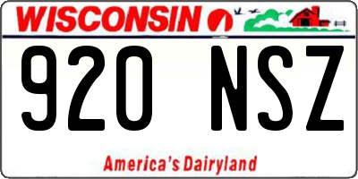 WI license plate 920NSZ