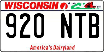 WI license plate 920NTB