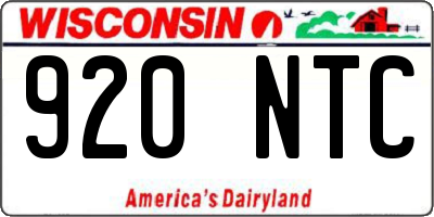 WI license plate 920NTC