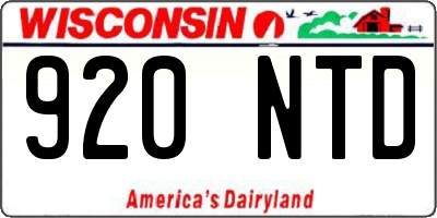 WI license plate 920NTD