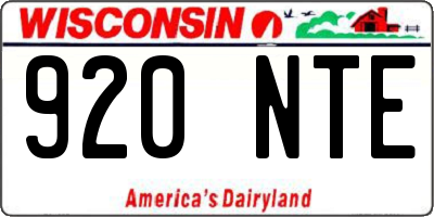 WI license plate 920NTE