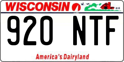 WI license plate 920NTF