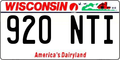 WI license plate 920NTI