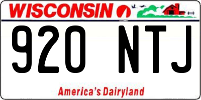 WI license plate 920NTJ