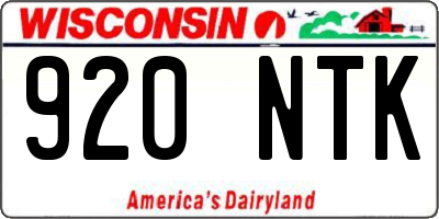 WI license plate 920NTK