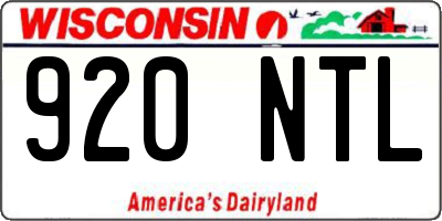 WI license plate 920NTL