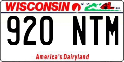 WI license plate 920NTM