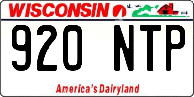 WI license plate 920NTP