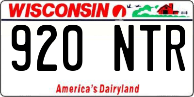 WI license plate 920NTR