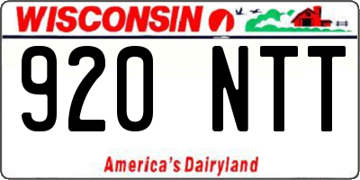 WI license plate 920NTT