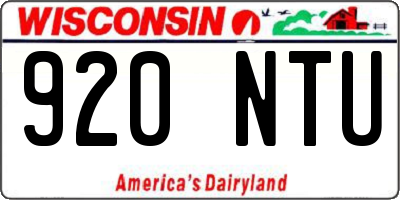 WI license plate 920NTU