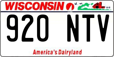WI license plate 920NTV
