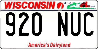 WI license plate 920NUC