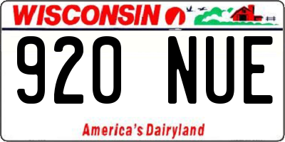 WI license plate 920NUE