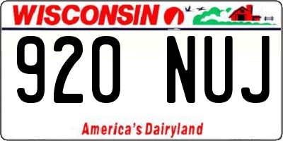 WI license plate 920NUJ