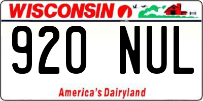 WI license plate 920NUL