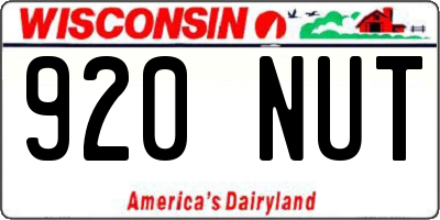 WI license plate 920NUT