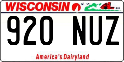 WI license plate 920NUZ