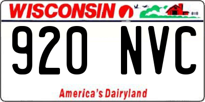 WI license plate 920NVC