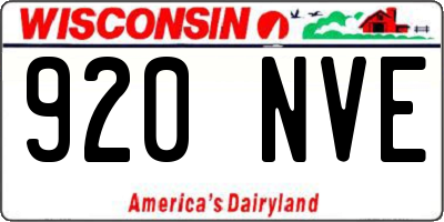WI license plate 920NVE