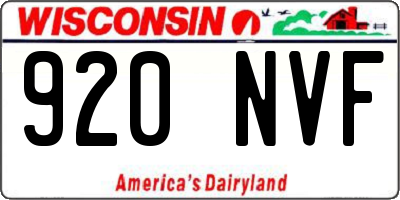 WI license plate 920NVF