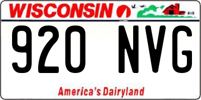 WI license plate 920NVG