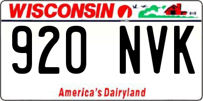 WI license plate 920NVK