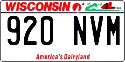 WI license plate 920NVM
