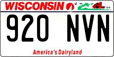 WI license plate 920NVN
