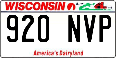 WI license plate 920NVP