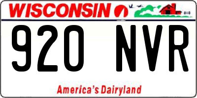 WI license plate 920NVR