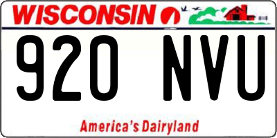 WI license plate 920NVU