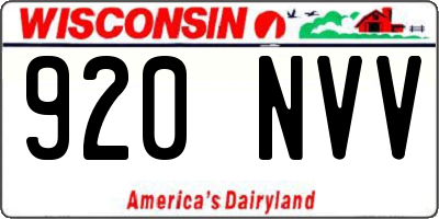 WI license plate 920NVV