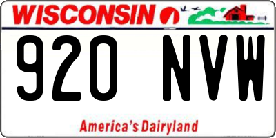 WI license plate 920NVW