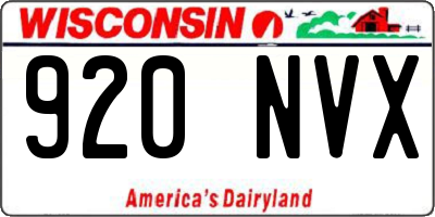 WI license plate 920NVX