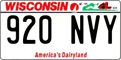 WI license plate 920NVY
