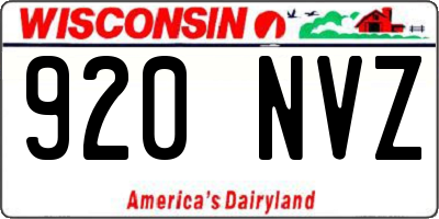 WI license plate 920NVZ