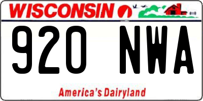 WI license plate 920NWA