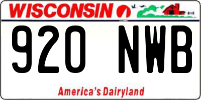 WI license plate 920NWB
