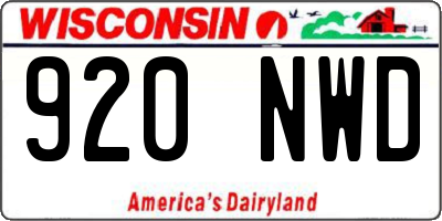 WI license plate 920NWD