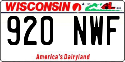 WI license plate 920NWF