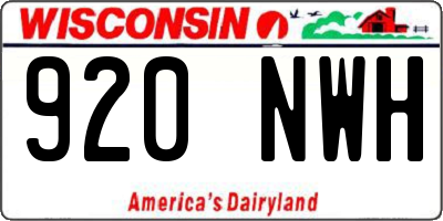 WI license plate 920NWH