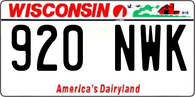 WI license plate 920NWK
