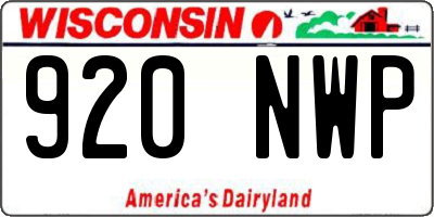 WI license plate 920NWP