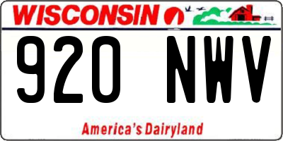 WI license plate 920NWV