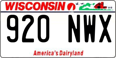 WI license plate 920NWX
