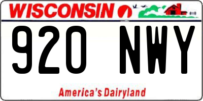 WI license plate 920NWY