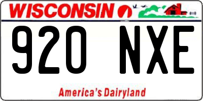WI license plate 920NXE