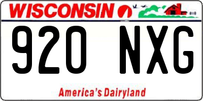 WI license plate 920NXG